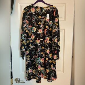 LOFT paisley print long sleeved midi - NWT